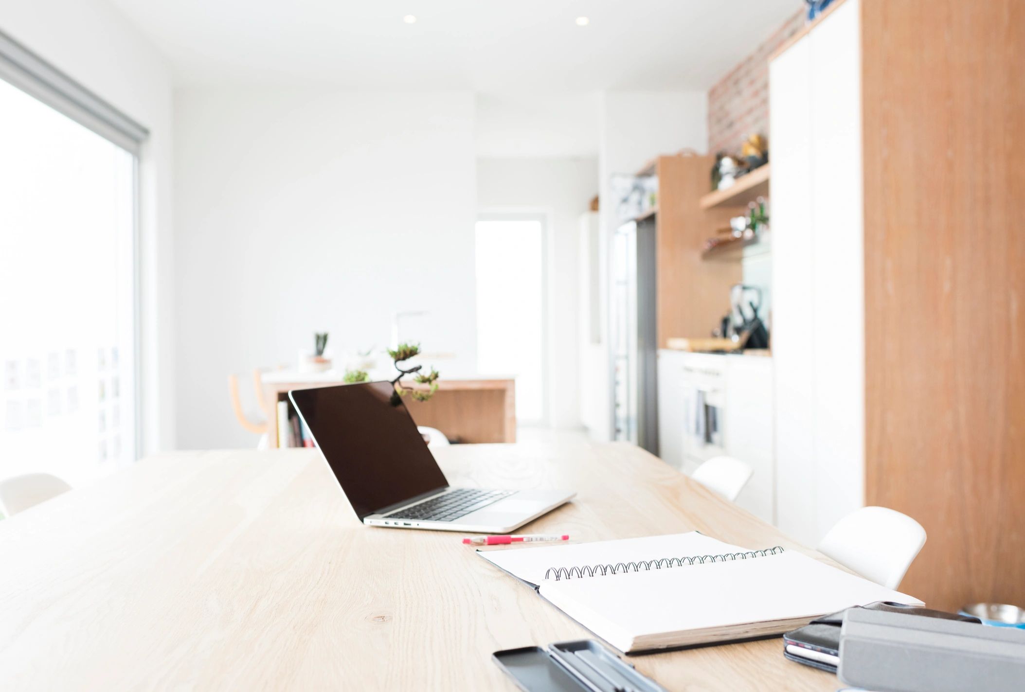 Laptop on a table used for online property research