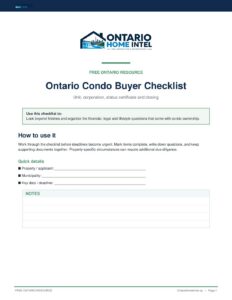 Ontario Condo Buyer Checklist preview