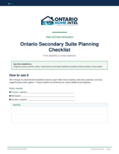 Ontario Secondary Suite Planning Checklist preview